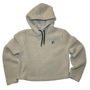 Fila Crop Top Hooded Fleece Cozy Women's Top Size M